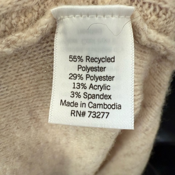 Croft & Barrows Women's Sz PM Cable Knit Casual Oatmeal Cardigan Sweater - Picture 6 of 6